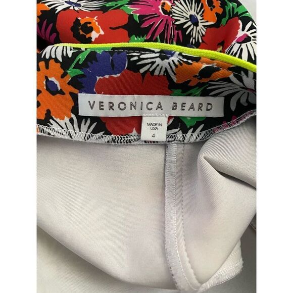 Veronica Beard Red Scuba Hothouse Floral Skirt Size 4 - Picture 6 of 9